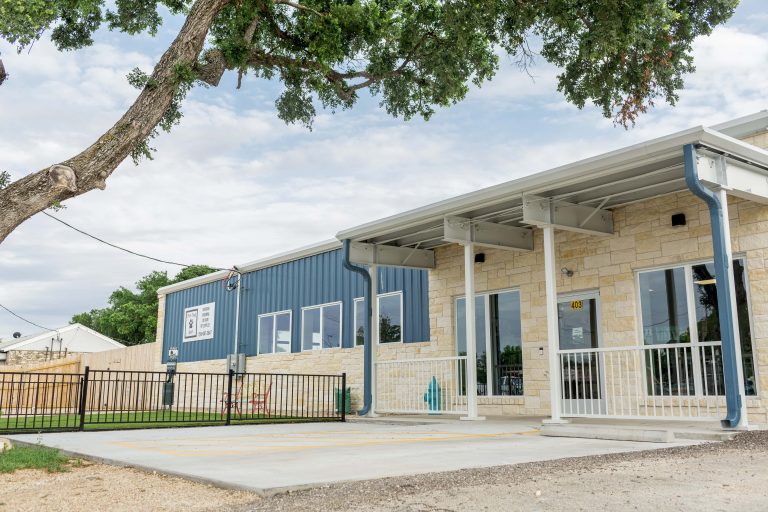 The Paw Retreat boarding building in Salado, Texas